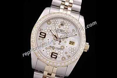  Rolex Ladies Diamond Pearlmaster Datejust Floral Motif  White Watch