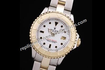 Rolex 169623 Yacht-Master Champage Gold Steel Bezel 18k White ladies Watch