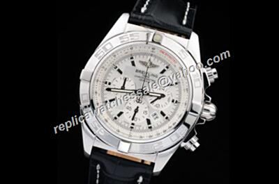 Breitling Chronomat  Ref B13356 Chronograph 44mm White Face Tachymeter Bezel Watch