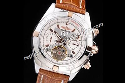 Breitling Tourbillon 44 Chronograph Day-Date Chronomat Silver SS Watch 