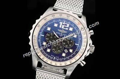  Breitling Chronograph  Navitimer 49mm tachymwter Bezel Silver SS Men's watch 
