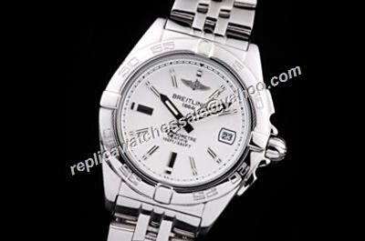 Breitling Chronomat Quartz Silver SS  Date Males Black Hands Men's Watch 