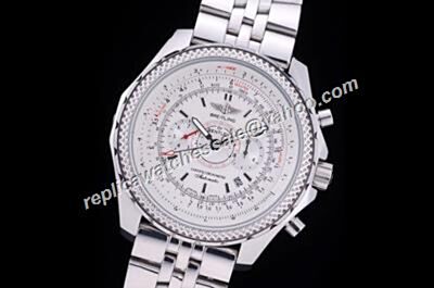 Duplicated  Breitling Bentley Supersports Motors A25362 Special Edition 100M/330FT White Gold 44mm Watch 