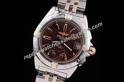 Breitling Chronomat Brown Dial Silver SS Case Date Watch For Men
