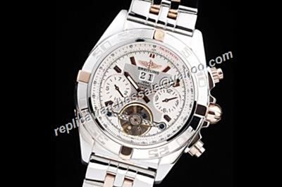 Breitling Chronomat Tourbillon B01 Perlmutt-ZB Stahlband 2-Tone Bracelet Watch 