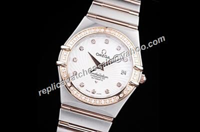 Clone Omega Constellation Ladies Diamond Set Swiss Date Watch 