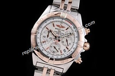 Breitling Chronomat 2-Tone Bracelet 24 Hours Date Chronograph Watch With Box 