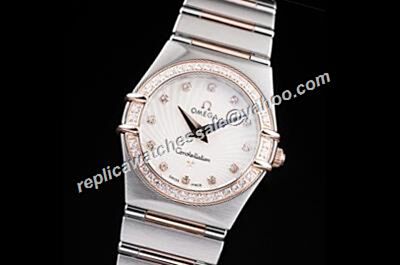 Omega Constellation Diamonds Set Women's 2-Tone  Bracelet Date Jewelry Watch
