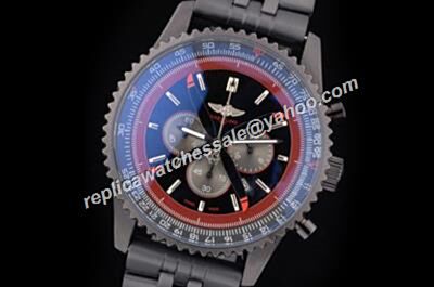 Breitling Navitimer World Chrono Pinwheel All Black Leather Wristband Watch  