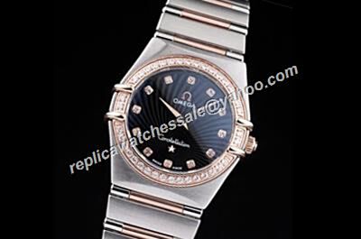  Omega Constellation  Diamonds Set Date Rose Gold Swiss Watch 