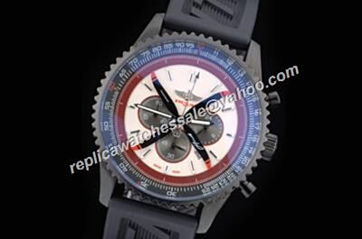 Breitling Navitimer Football Precio LTD White 2-Tone Rubber Strap 47mm Chrono Watch 