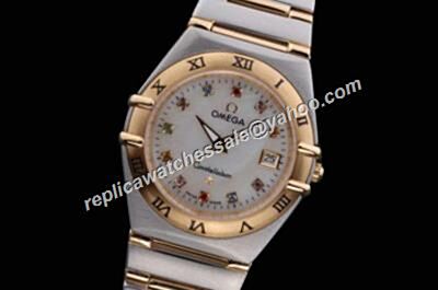 Omega Constellation Diamond Markers Ref 123.20.35.20.52.004Rose Gold Bezel  Ladies Watch 