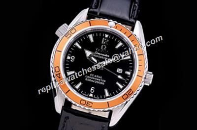  Ladies Omega Seamaster 600m Orange Bezel Date Black Watch 