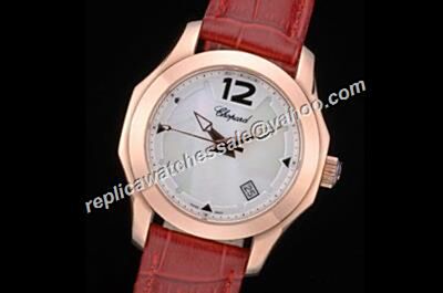 Chopard ELTON JOHN Rose Gold Red Leather Strap   Watch 
