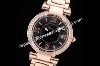 Chopard Imperiale Rose Gold  Ladies Diamonds Bezel Date Watch 
