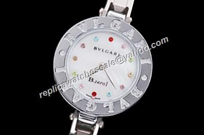 Bvlgari B.Zero1  Multi-Color Diamond Markers Silver Wristband Watch