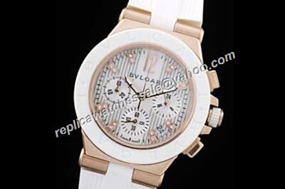 Bvlgari Diagono Chronometer Silver Ceramics White Bezel  Watch 