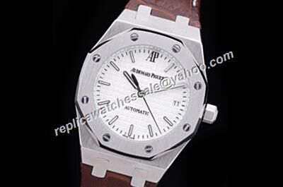  Audemars Piguet 15450OR.OO.D088CR.Royal OAK Black Hands Silver Steel Watch 