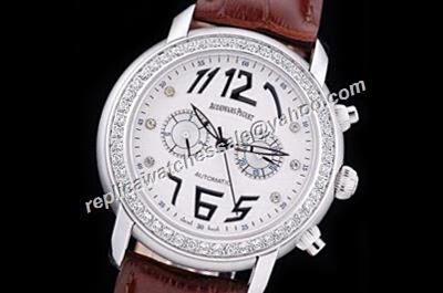 UK Audemars Piguet Lady's Jules Audemars Diamonds Bezel Chronograph Automatic Silver  Dress Watch 