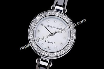 Bvlgari B.Zero1 Diamonds Set Lady Silver Bracelet Small Size Watch 