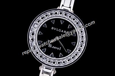 Bvlgari B.Zero1  Diamond Bezel 28mm No Date Silver Bracelet Watch 