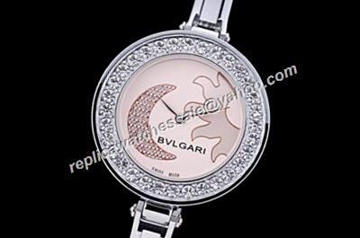 Bvlgari B.Zero1 Diamond Bezel 28mm Pink Gold Sun & Moon Watch 