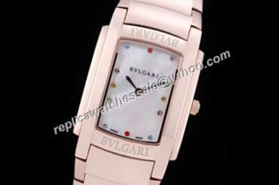 Bvlgari 18k Gold Mop Colorful Diamonds Markers Duplicated ASSIOMA D Watch USA 