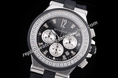 Bvlgari Diagono Chronograph DG40BSDVDCH/8 Diamond Bezel 2-Tone Face  Watch 