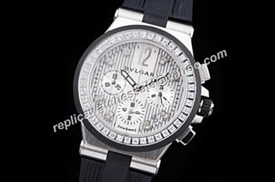 Bvlgari Diagono  Chronometer Date Black Rubber Band 24 Hours Watch