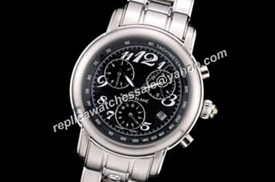 Montblanc 2-Tone Hands Chronograph Star White Gold SS Bracelet Day Date Watch Cheap Rep