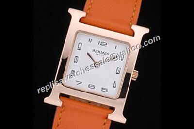 Hermes Heure H W036786WW00 Ladies Quartz Movement Rose Gold 26mm No Diamond Watch