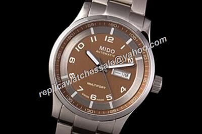 Mido Multifort Automatic Mne's 42mm Brown Steel Bracelet Watch Rep 