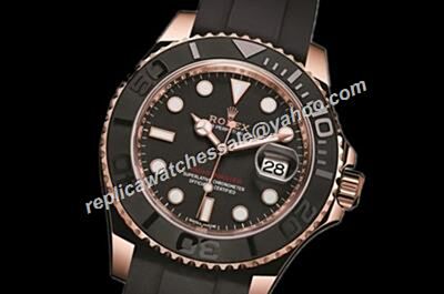 Rolex 116655 Gold Case Swiss Movement Yachtmaster Black 40mm Watch 