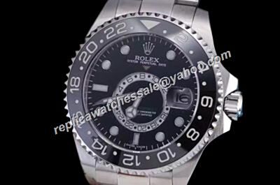 Rolex Date Black Dial/Bezel Submariner 24 Hours Bezel  Auto Watch 