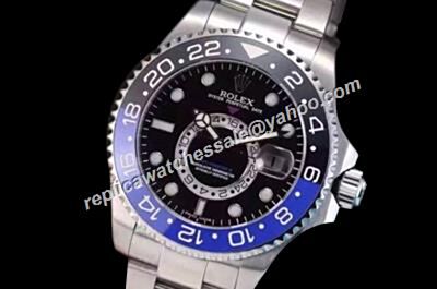Rolex Blue-Black Ceramic Blue-Black Bezel Submariner 24 Hours Silver Bracelet Watch 