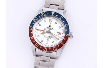 Rolex GMT Master Retro Super Luminous Display Dual Hour Hand Retro Folding Buckle Red Blue Bezel Watch