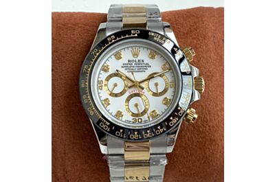New Swiss Low Priced Rolex Cosmograph Daytona White Dial Oyster Strap Black Speed Bezel Watch