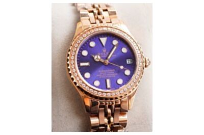  New Rolex Datejust Gold Stainless Steel Plating Strap Purple Dial Gorgeous Mechanical Watch For Girls