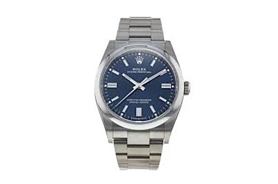 SSS Men's Rolexe Oyster Perpetual Sea Blue Dial Parallel Bars Hour Markers Watch 126000
