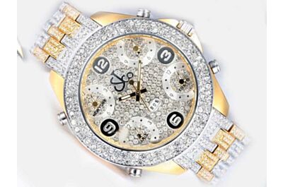 Jacob & Co Five Time Zone 2-Tone Diamond Bracelet Rep Watch