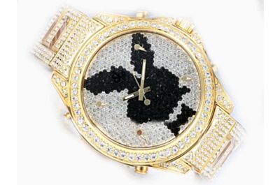 Ladies Jacob & Co Five Time Zone Playboy  Full Diamonds Bracelet Gold Watch 