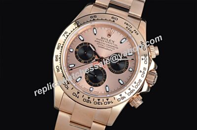 Rolex 116589 Automatic Swiss Movement Daytona Pink Gold Dial Watch LLS227