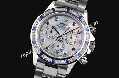 Brand New Swiss Rolex  Blue Diamonds Bezel Daytona Pearlmaster 40mm Watch LLS381 