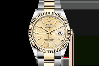 New Fashion Rolex Oyster Perpetual Gold Palm Leaf Pattern Dial Datejust Watch Hot Selling