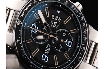 Cheap Oris Moto Sport Mens Chronograph Ref 01 679 7614 4164-07 8 24 75 18k White Gold Steel Bracelet Watch 
