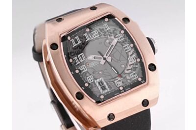 Cheap  Richard Mille Skeleton Dial Automatic Rose Gold Bezel Watch 