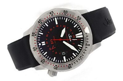 Mens Sinn U2 Divers GMT Ref 1020.010 44mm 24 Hours Date Black Watch Sinn003
