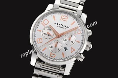 Montblanc Chronograph U0107320 Timewalker Silver Bracelet Date  Automatic Gents Watch WBL012