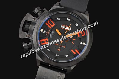 Cheap  Welder K24-3300 Chronograph All Black Round Date Watch