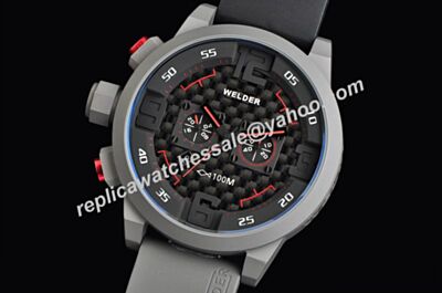 Welder K31 Titanium steel Gents Carbon Black Red Hand  Watch